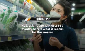 woman spending money on grocery household
