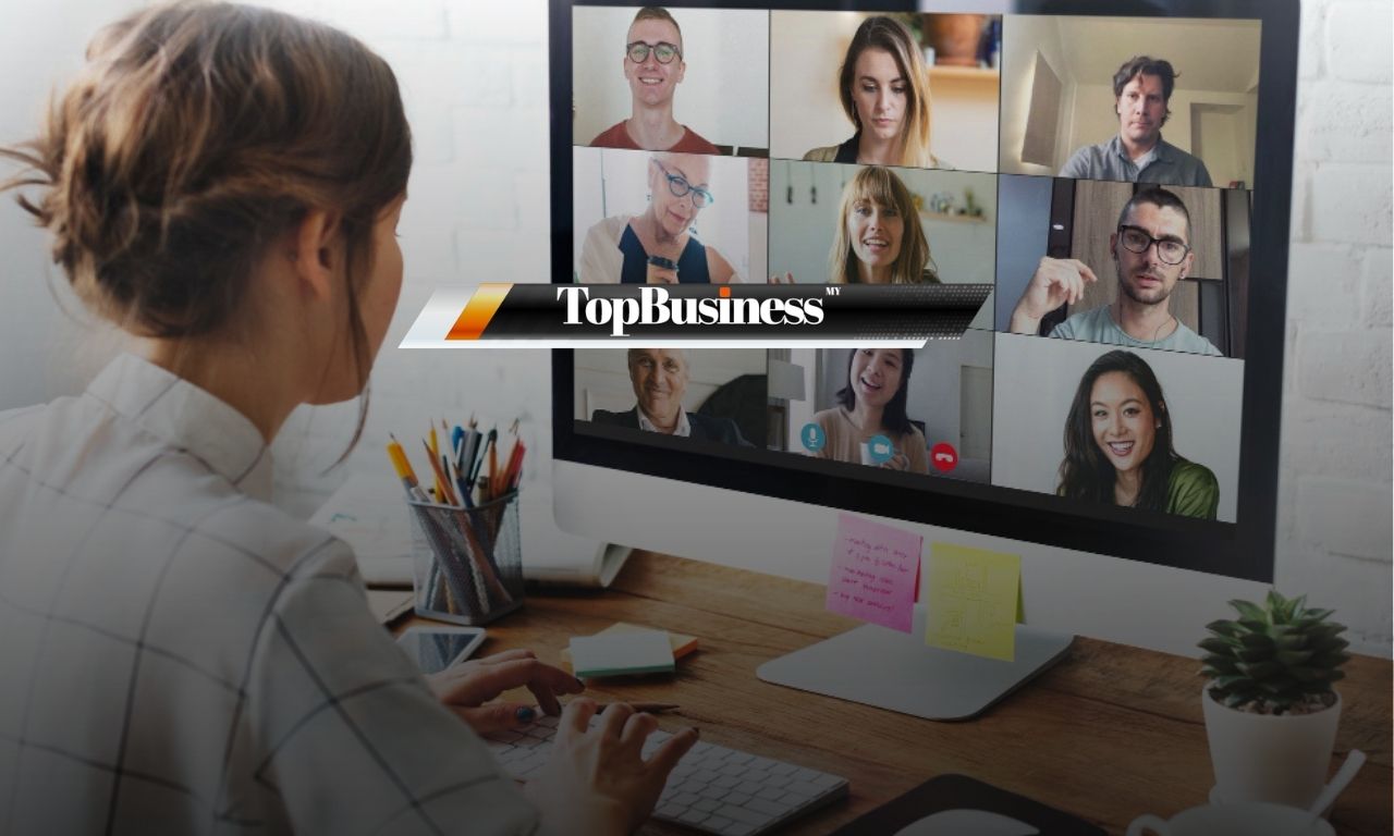 Photo of colleagues using AI project management tools and holding a virtual meeting